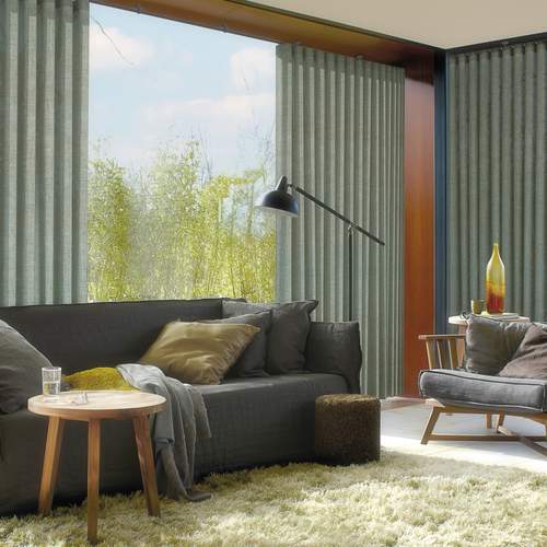 rideaux verts vague dans le salon