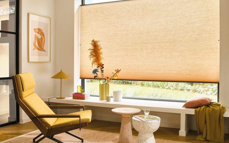 Oranje raamdecoratie - Duette® Shades