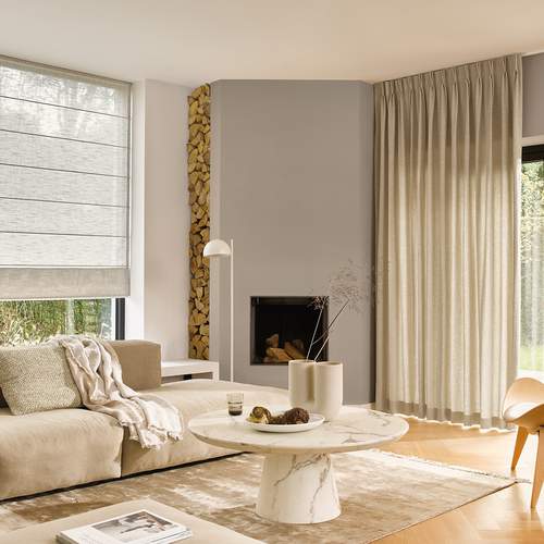layering: gordijnen en vouwgordijnen
