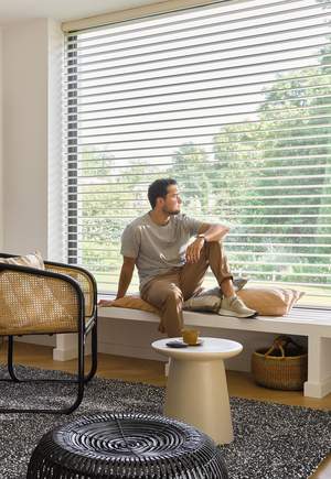 Luxaflex® ClearView™ Silhouette® shades met PowerView®